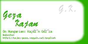 geza kajan business card